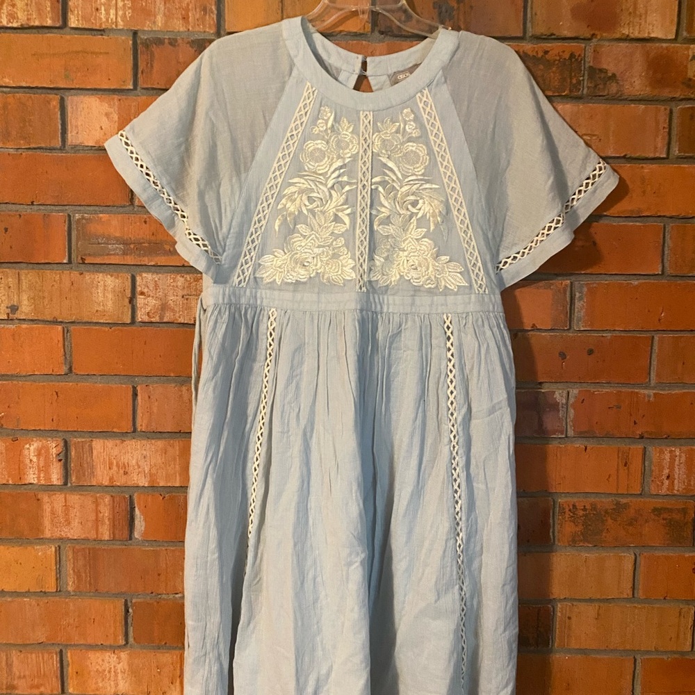 ASOS Light Blue Embroidered Dress size 8
